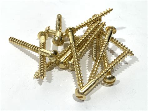 brass wood screws round head slotted Array