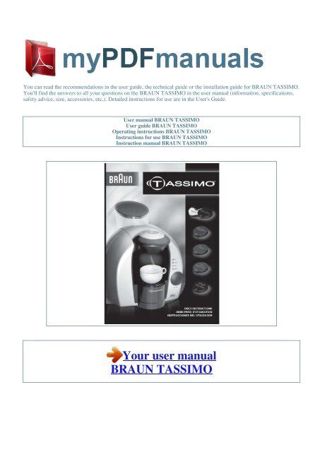 Full Download Braun Tassimo User Guide 