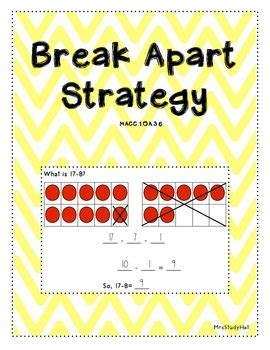 Break Apart Strategy For Subtraction Tpt Break Apart Strategy Subtraction - Break Apart Strategy Subtraction