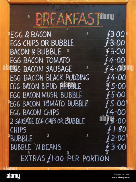 Breakfast Menu Uk