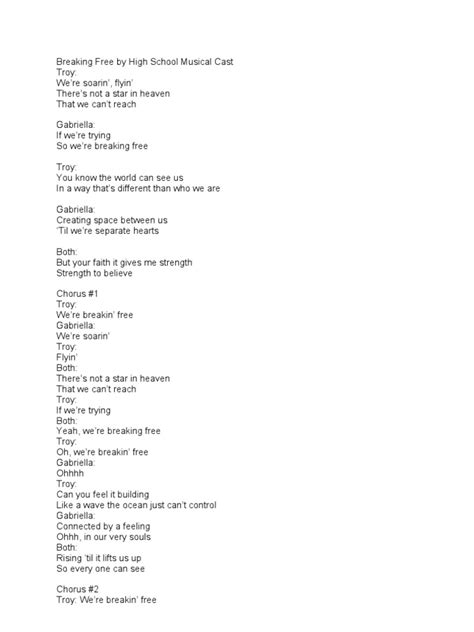 Breaking Free Lyrics