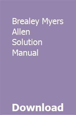 brealey myers allen 10th solution manual