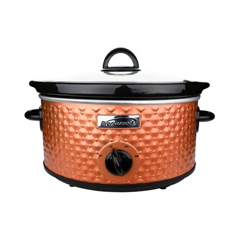 brentwood 3.5-Quart Copper Round Slow Cooker …