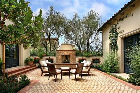 brick-paver-patterns-Patio-Mediterranean-with-brick-container …