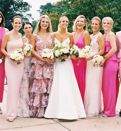 Bridesmaids Dresses Different Color And Pattern