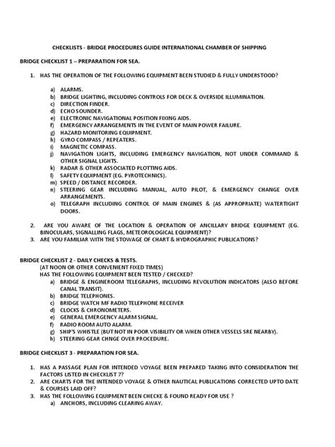 Full Download Bridge Procedures Guide Checklist 