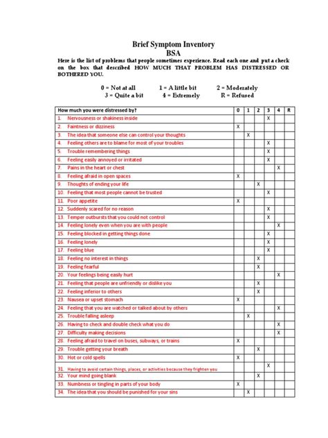brief symptom inventory manual