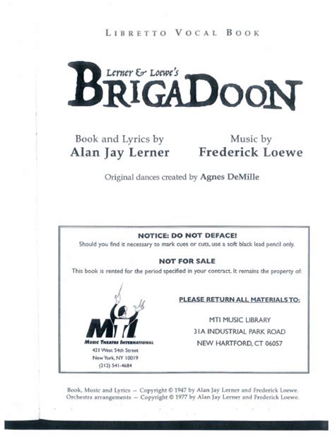 Brigadoon Script