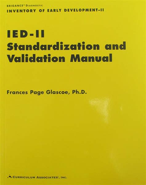 Download Brigance Diagnostic Inventory Of Early Development Ii Ied Ii Standardization And Validation Manual 