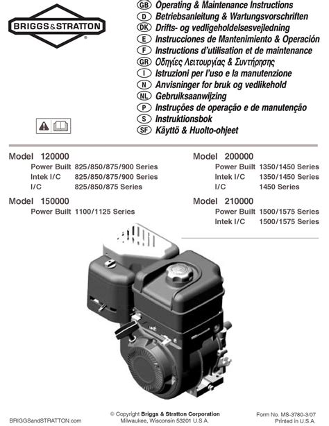 Briggs And Stratton Model 120000 Quantum