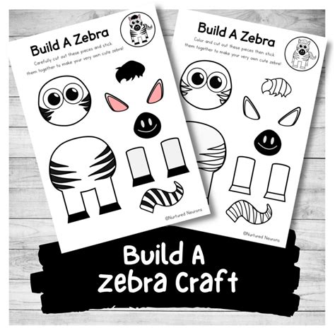 Brilliant Build A Zebra Craft Cut And Paste Cut And Paste Crafts - Cut And Paste Crafts