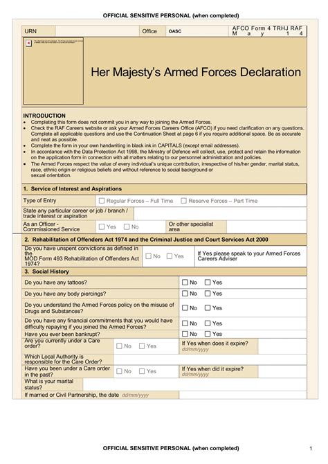 British Army Application Form 2014