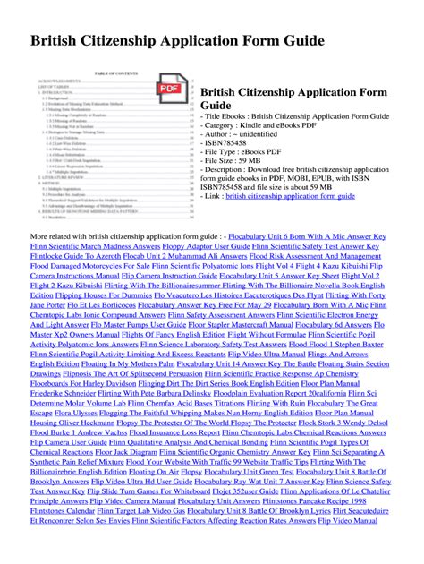 Read British Citizen Application Form Guide 