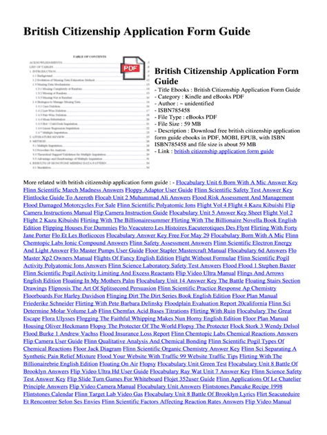 Read British Citizenship Application Form Guide 