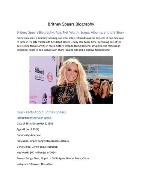 britney spears profile biography pdf