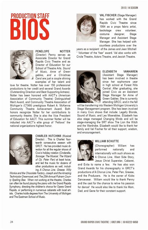 broadway biography examples