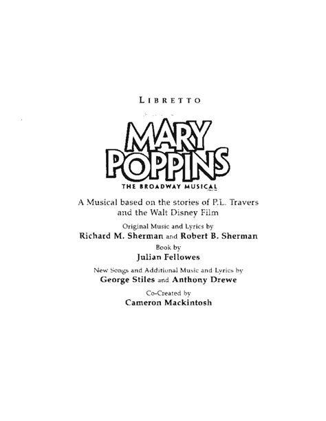 Broadway Mary Poppins Script