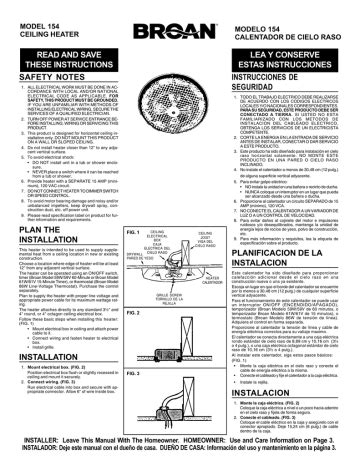 Read Broan 154 User Guide 