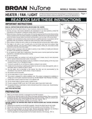 Read Broan Heaters User Guide 