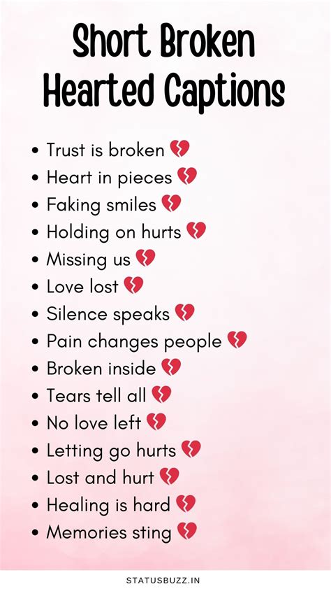 Broken Heart Caption