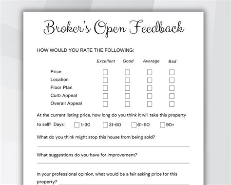 Broker Open Feedback Forms