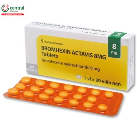 bromhexin 8mg | Thuc Bromhexin FT Pharma 8mg tr ri