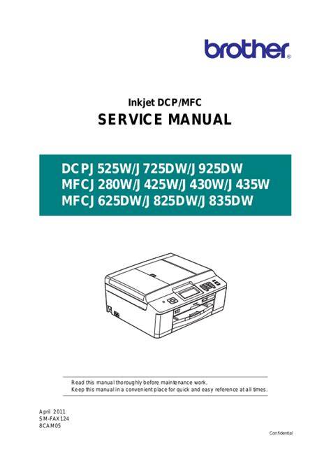 brother mfc j425w service manual