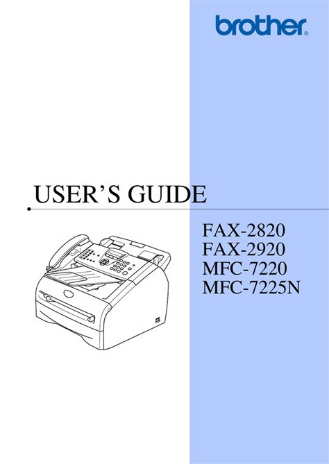 Read Online Brother Fax 2920 User Guide 