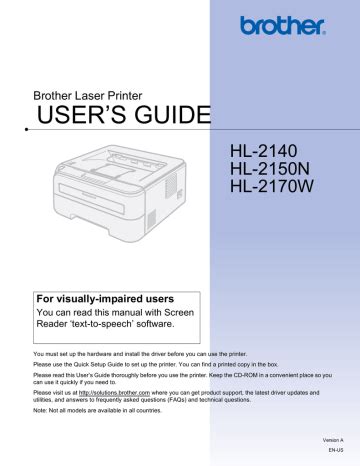 Full Download Brother Hl 2170W User Guide 