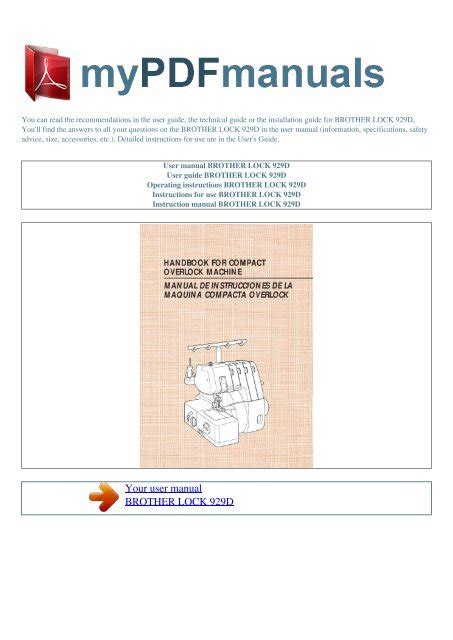 Full Download Brother Lock Machine Manuals 