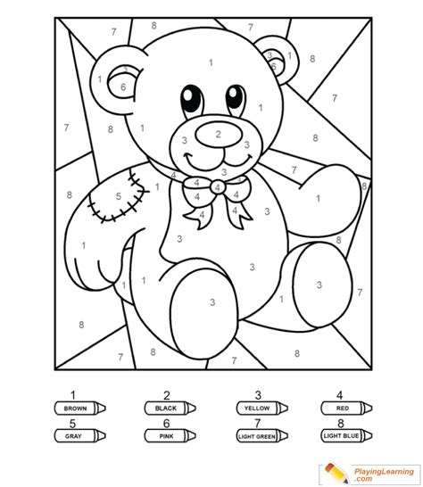 Brown Bear Color By Number Free Printable Coloring Brown Bear Coloring Sheet - Brown Bear Coloring Sheet