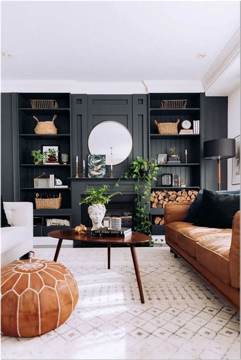 Brown Black And White Living Room