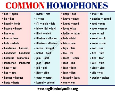 Browse 5th Grade Common Core Homophones And Homograph Homograph List For 5th Grade - Homograph List For 5th Grade