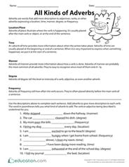 Browse Adverb Educational Resources Education Com Adverbs Worksheet 7th Grade - Adverbs Worksheet 7th Grade