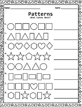 Browse Printable 1st Grade Shape Pattern Worksheets Patterns Worksheet For Grade K - Patterns Worksheet For Grade K