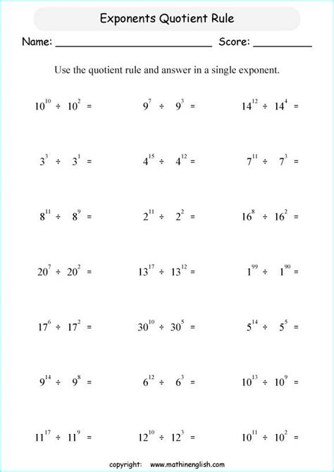 Browse Printable 8th Grade Properties Of Exponent Handout Exponent Properties Worksheet 8th Grade - Exponent Properties Worksheet 8th Grade