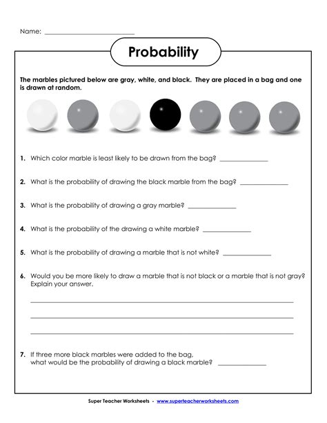 Browse Printable Probability Worksheets Education Com Outcome Probability 5th Grade Worksheet - Outcome Probability 5th Grade Worksheet