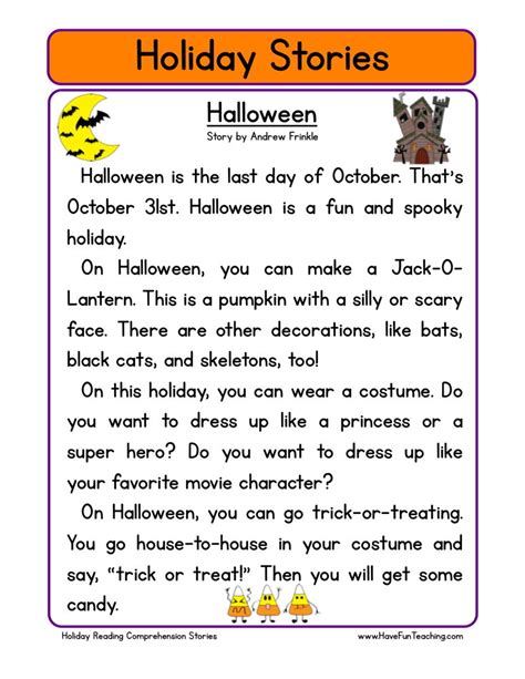 Browse Printable Reading Halloween Worksheets Education Com Halloween Reading Worksheet For Preschool - Halloween Reading Worksheet For Preschool