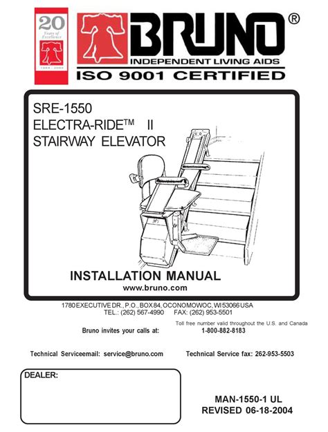 Read Online Bruno Sre 2750 Installation Manual 