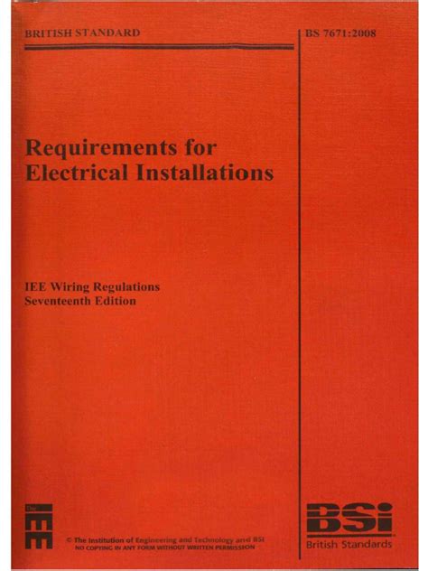 bs 7671 requirements for electrical installations