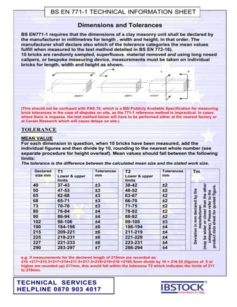 Bs En 771 1 Technical Information Sheet