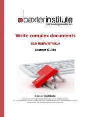 Bsbwrt401a Write Complex Documents Answers Pdf