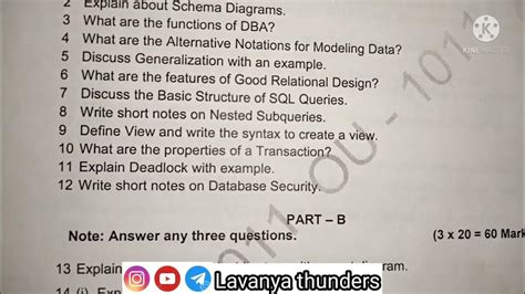 Bsc Computer Science Dbms Question Paper