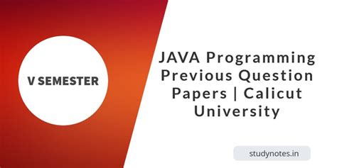 Bsc Computer Science Java Question Paper