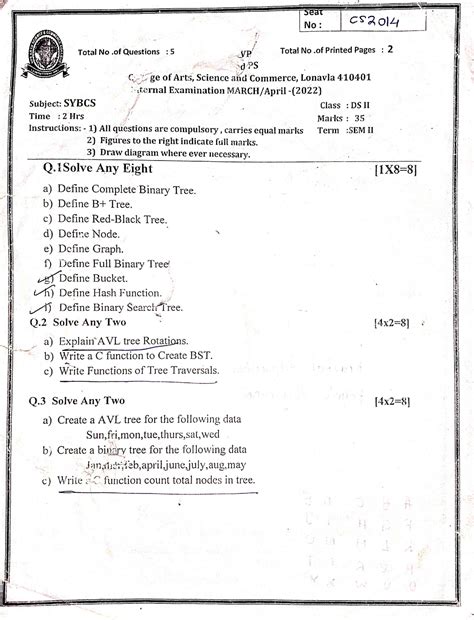 Bsc Computer Science Question Papers Madras University