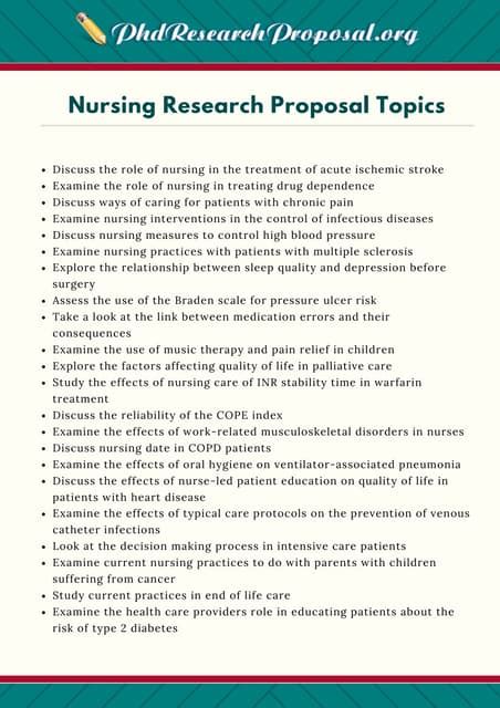 bsc nursing dissertation topics