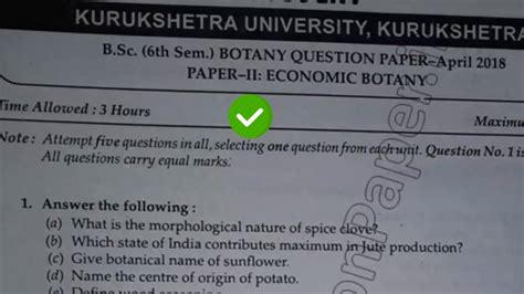 Download Bsc Botany Question Paper Kuk 