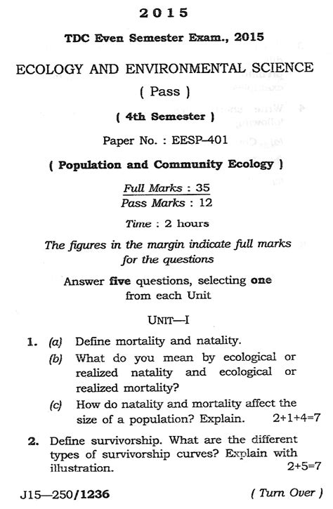 Full Download Bsc Ecology 1St Semester Question Paper Bing 