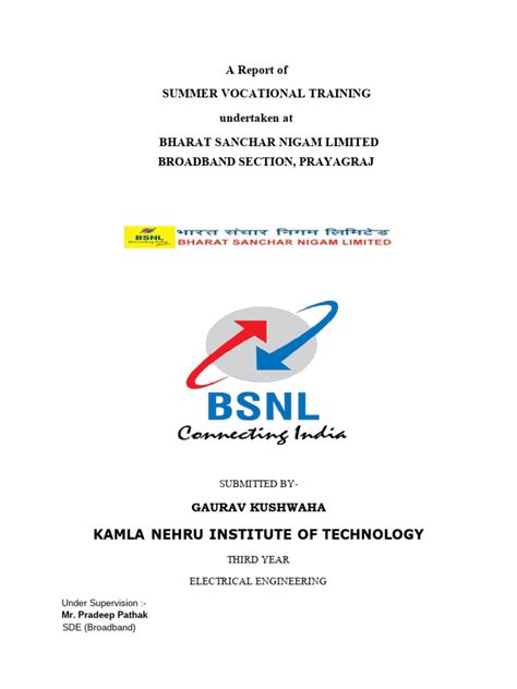 Bsnl Summer Training Notes