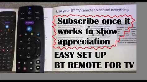 Bt Tv Remote Control Instructions